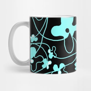 one line drawing, flower Mug